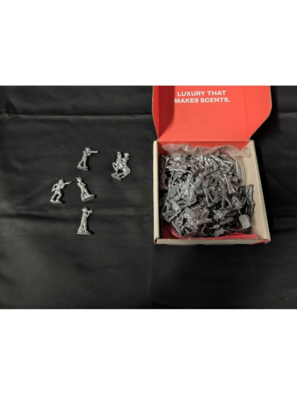 Lot of 90 Vtg WWII Flat Lead Toy Soliders